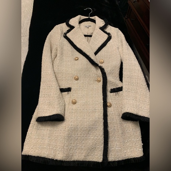 XS fall New Double Breasted Tweed Blazer Jacket - Picture 5 of 8